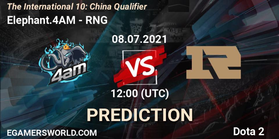 Elephant.4AM проти RNG: Поради щодо ставок, прогнози на матчі. 08.07.2021 at 11:16. Dota 2, The International 10: China Qualifier