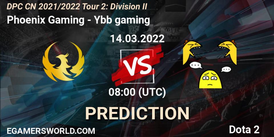 Phoenix Gaming проти Ybb gaming: Поради щодо ставок, прогнози на матчі. 14.03.2022 at 07:17. Dota 2, DPC 2021/2022 Tour 2: CN Division II (Lower)