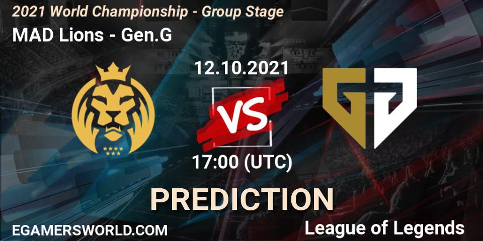 MAD Lions проти Gen.G: Поради щодо ставок, прогнози на матчі. 12.10.2021 at 17:00. LoL, 2021 World Championship - Group Stage