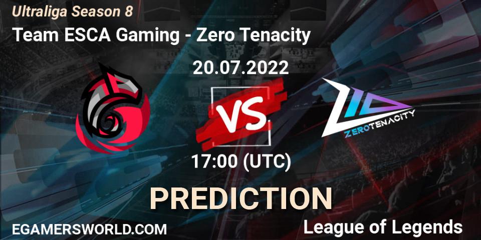 Team ESCA Gaming проти Zero Tenacity: Поради щодо ставок, прогнози на матчі. 20.07.2022 at 17:00. LoL, Ultraliga Season 8