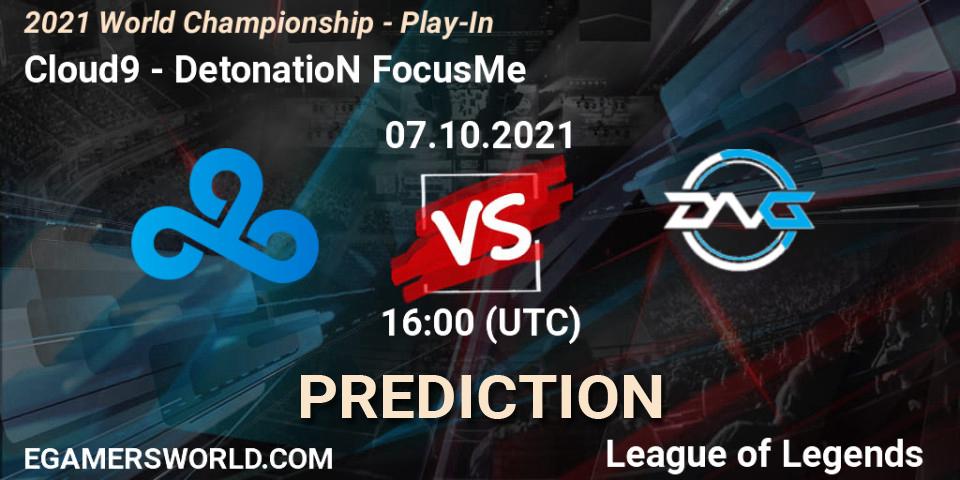 Cloud9 проти DetonatioN FocusMe: Поради щодо ставок, прогнози на матчі. 07.10.2021 at 16:00. LoL, 2021 World Championship - Play-In