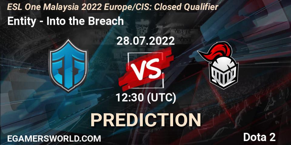 Entity проти Into the Breach: Поради щодо ставок, прогнози на матчі. 28.07.2022 at 12:30. Dota 2, ESL One Malaysia 2022 Europe/CIS: Closed Qualifier