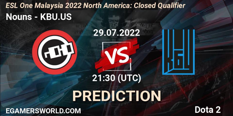 Nouns проти KBU.US: Поради щодо ставок, прогнози на матчі. 29.07.2022 at 21:34. Dota 2, ESL One Malaysia 2022 North America: Closed Qualifier