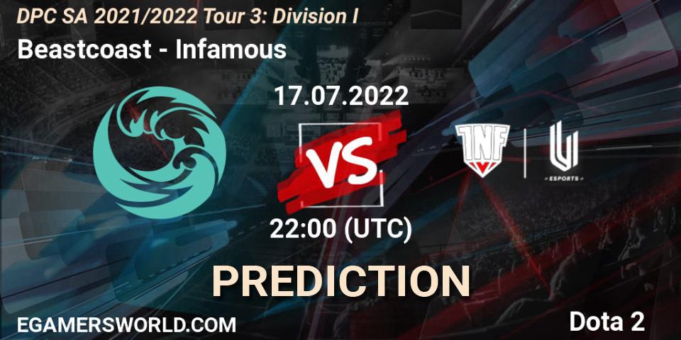 Beastcoast проти Infamous: Поради щодо ставок, прогнози на матчі. 17.07.2022 at 22:04. Dota 2, DPC SA 2021/2022 Tour 3: Division I