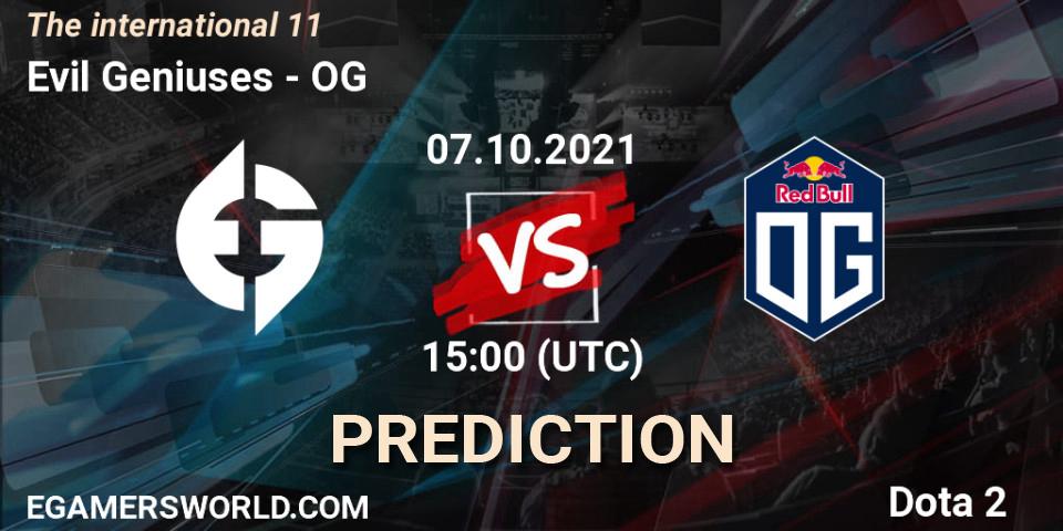 Evil Geniuses проти OG: Поради щодо ставок, прогнози на матчі. 09.10.2021 at 07:00. Dota 2, The Internationa 2021