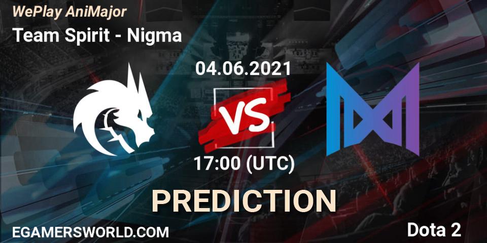 Team Spirit проти Nigma: Поради щодо ставок, прогнози на матчі. 04.06.2021 at 18:29. Dota 2, WePlay AniMajor 2021