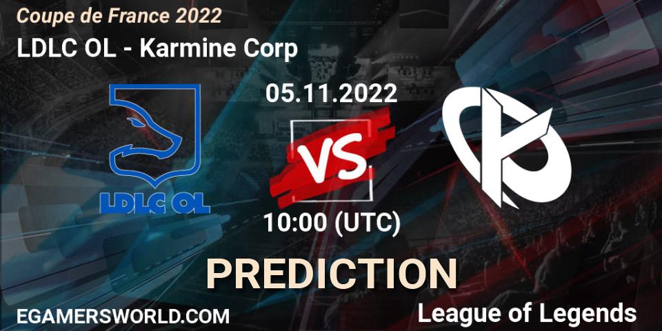 LDLC OL проти Karmine Corp: Поради щодо ставок, прогнози на матчі. 05.11.2022 at 10:00. LoL, Coupe de France 2022