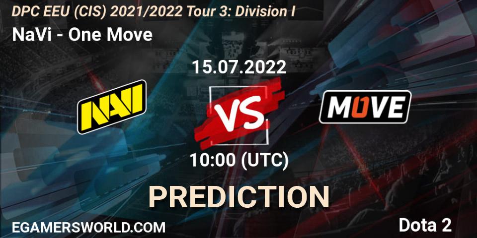 NaVi проти One Move: Поради щодо ставок, прогнози на матчі. 15.07.2022 at 10:00. Dota 2, DPC EEU (CIS) 2021/2022 Tour 3: Division I