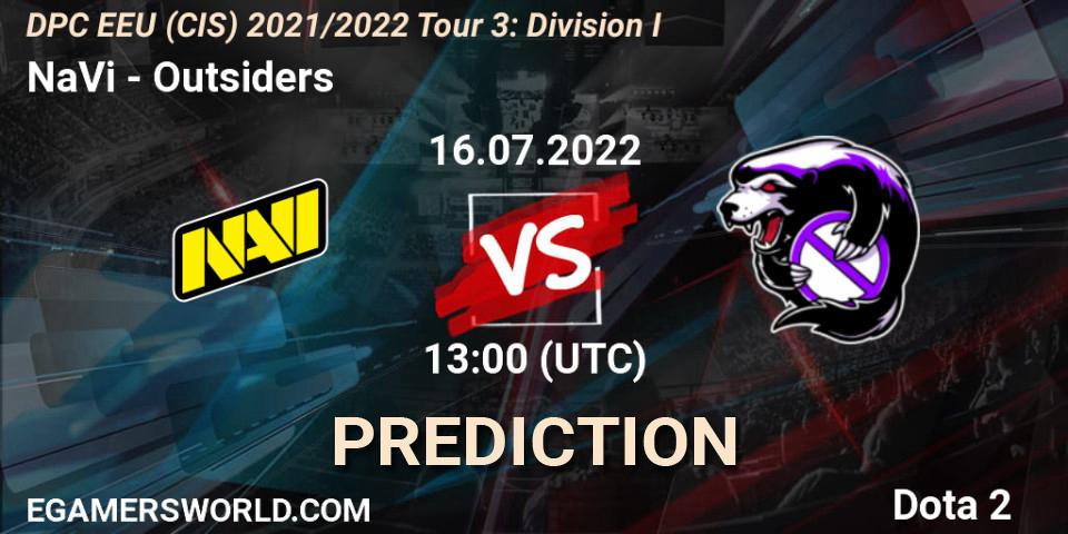 NaVi проти Outsiders: Поради щодо ставок, прогнози на матчі. 16.07.2022 at 14:13. Dota 2, DPC EEU (CIS) 2021/2022 Tour 3: Division I