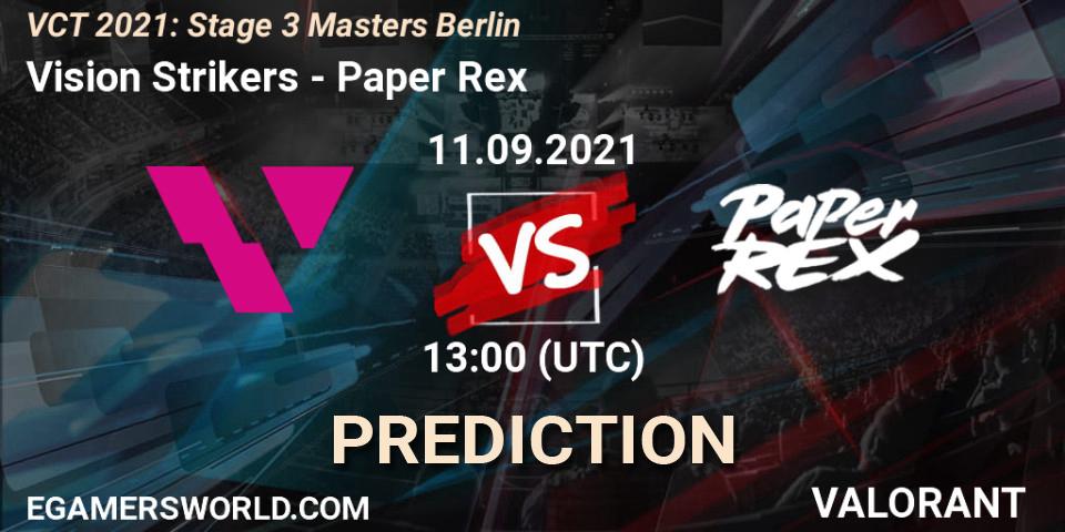 Vision Strikers проти Paper Rex: Поради щодо ставок, прогнози на матчі. 11.09.2021 at 13:00. VALORANT, VCT 2021: Stage 3 Masters Berlin