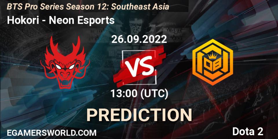 Hokori проти Neon Esports: Поради щодо ставок, прогнози на матчі. 26.09.2022 at 13:43. Dota 2, BTS Pro Series Season 12: Southeast Asia