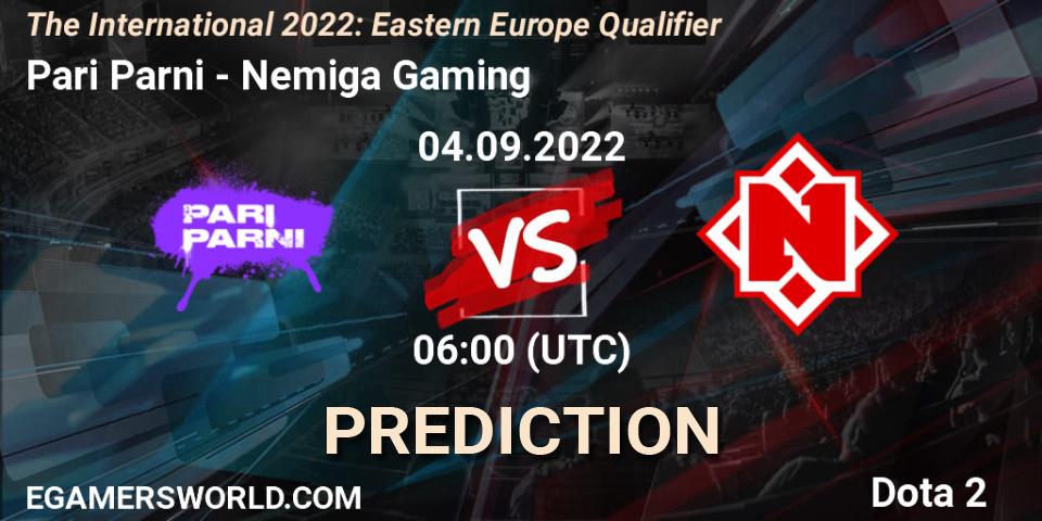 Pari Parni проти Nemiga Gaming: Поради щодо ставок, прогнози на матчі. 04.09.2022 at 06:02. Dota 2, The International 2022: Eastern Europe Qualifier