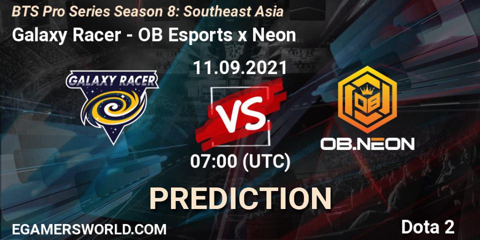 Galaxy Racer проти OB Esports x Neon: Поради щодо ставок, прогнози на матчі. 16.09.2021 at 07:03. Dota 2, BTS Pro Series Season 8: Southeast Asia