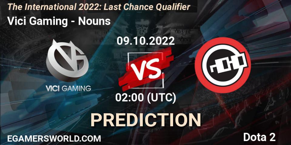 Vici Gaming проти Nouns: Поради щодо ставок, прогнози на матчі. 09.10.2022 at 02:00. Dota 2, The International 2022: Last Chance Qualifier