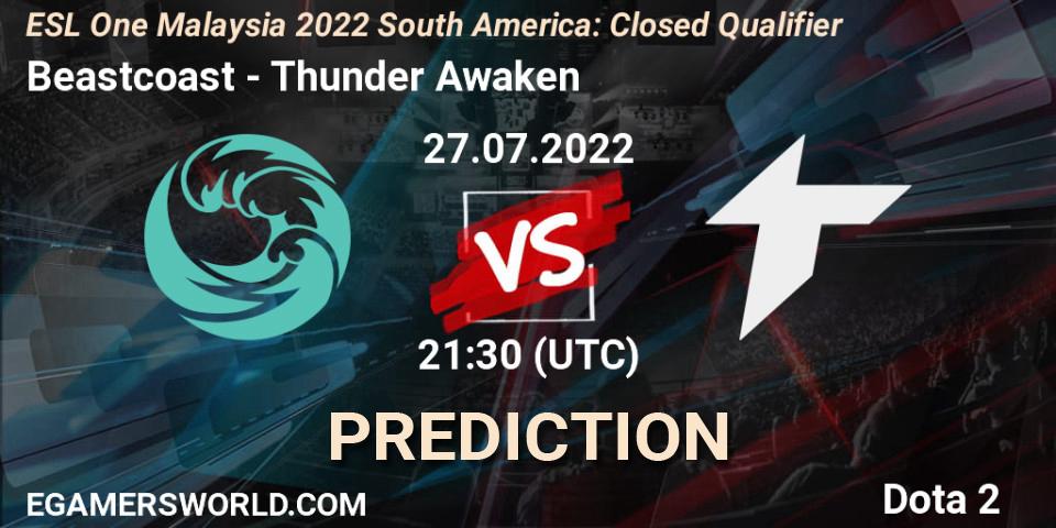 Beastcoast проти Thunder Awaken: Поради щодо ставок, прогнози на матчі. 27.07.2022 at 21:41. Dota 2, ESL One Malaysia 2022 South America: Closed Qualifier