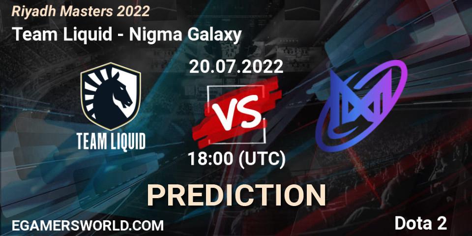 Team Liquid проти Nigma Galaxy: Поради щодо ставок, прогнози на матчі. 20.07.2022 at 18:00. Dota 2, Riyadh Masters 2022