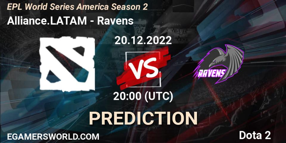 Alliance.LATAM проти Ravens: Поради щодо ставок, прогнози на матчі. 21.12.2022 at 20:13. Dota 2, EPL World Series America Season 2