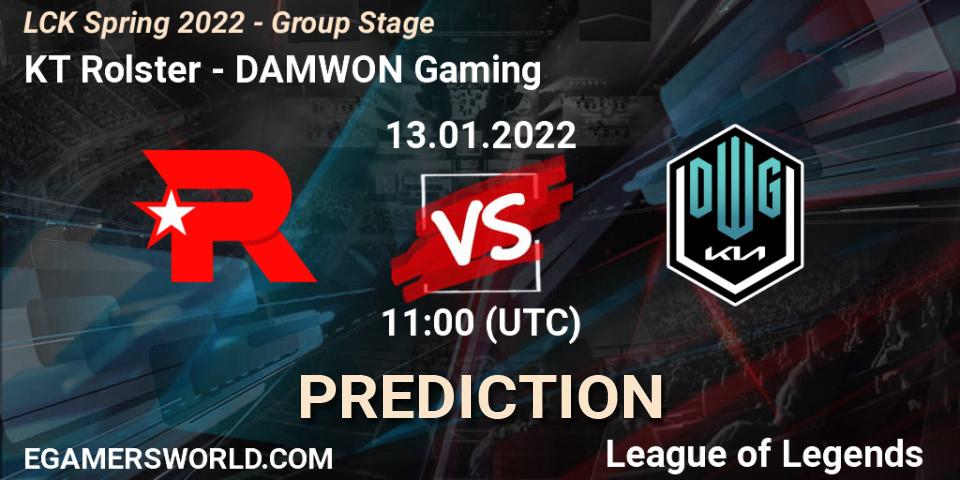 KT Rolster проти DAMWON Gaming: Поради щодо ставок, прогнози на матчі. 13.01.2022 at 11:45. LoL, LCK Spring 2022 - Group Stage