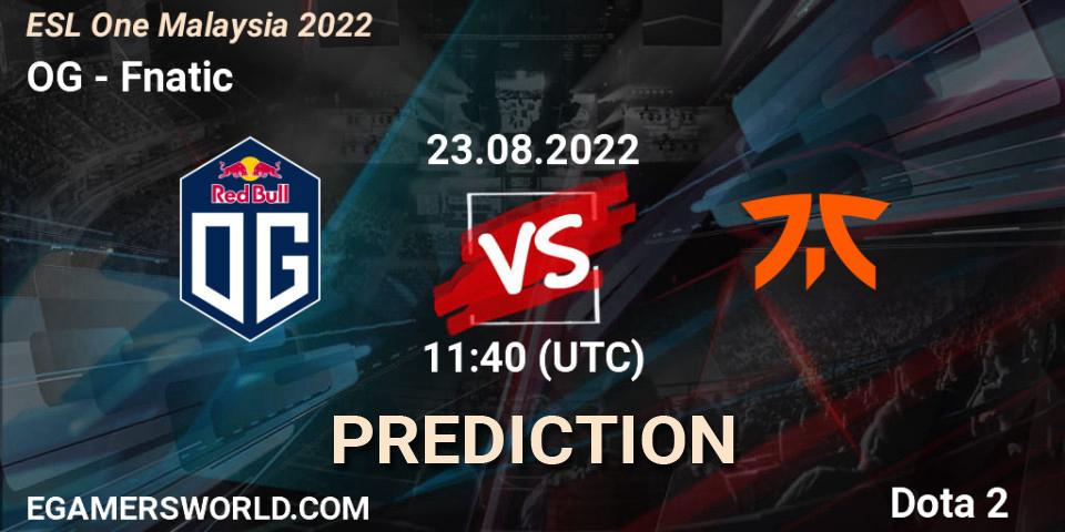 OG проти Fnatic: Поради щодо ставок, прогнози на матчі. 23.08.2022 at 11:52. Dota 2, ESL One Malaysia 2022