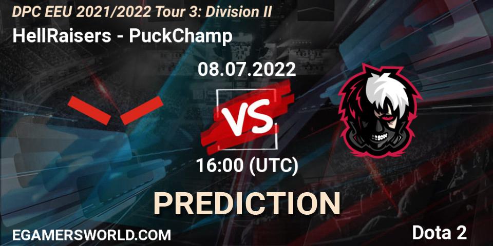 HellRaisers проти PuckChamp: Поради щодо ставок, прогнози на матчі. 08.07.2022 at 16:25. Dota 2, DPC EEU 2021/2022 Tour 3: Division II