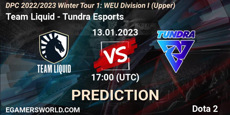 Team Liquid проти Tundra Esports: Поради щодо ставок, прогнози на матчі. 13.01.2023 at 16:55. Dota 2, DPC 2022/2023 Winter Tour 1: WEU Division I (Upper)