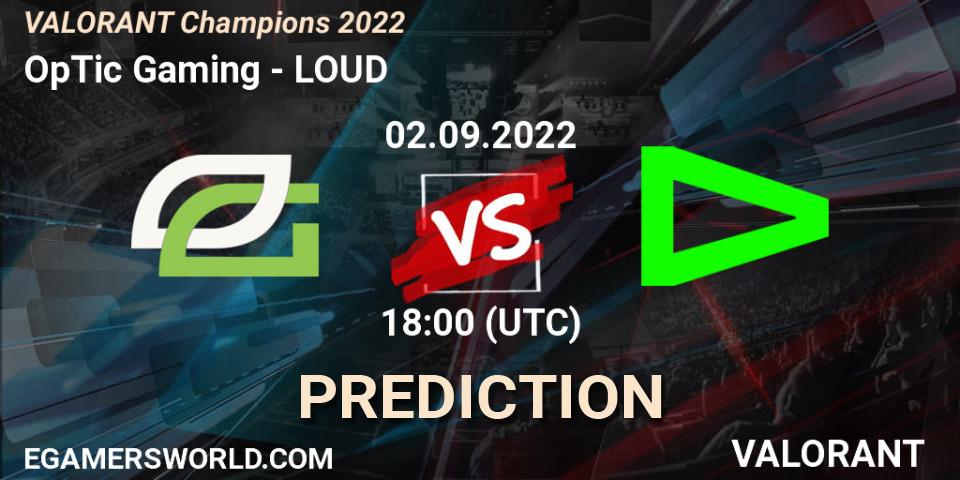 OpTic Gaming проти LOUD: Поради щодо ставок, прогнози на матчі. 02.09.2022 at 19:10. VALORANT, VALORANT Champions 2022