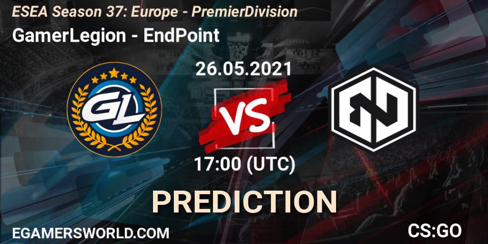 GamerLegion проти EndPoint: Поради щодо ставок, прогнози на матчі. 04.06.2021 at 11:00. Counter-Strike (CS2), ESEA Season 37: Europe - Premier Division