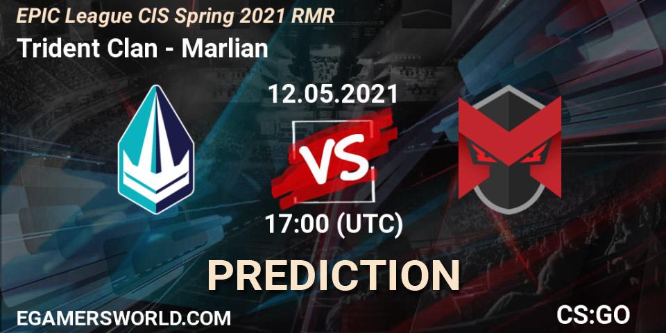 Trident Clan проти Marlian: Поради щодо ставок, прогнози на матчі. 12.05.2021 at 17:00. Counter-Strike (CS2), EPIC League CIS Spring 2021 RMR