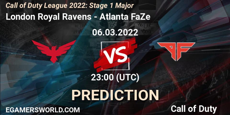 London Royal Ravens проти Atlanta FaZe: Поради щодо ставок, прогнози на матчі. 06.03.2022 at 23:00. Call of Duty, Call of Duty League 2022: Stage 1 Major