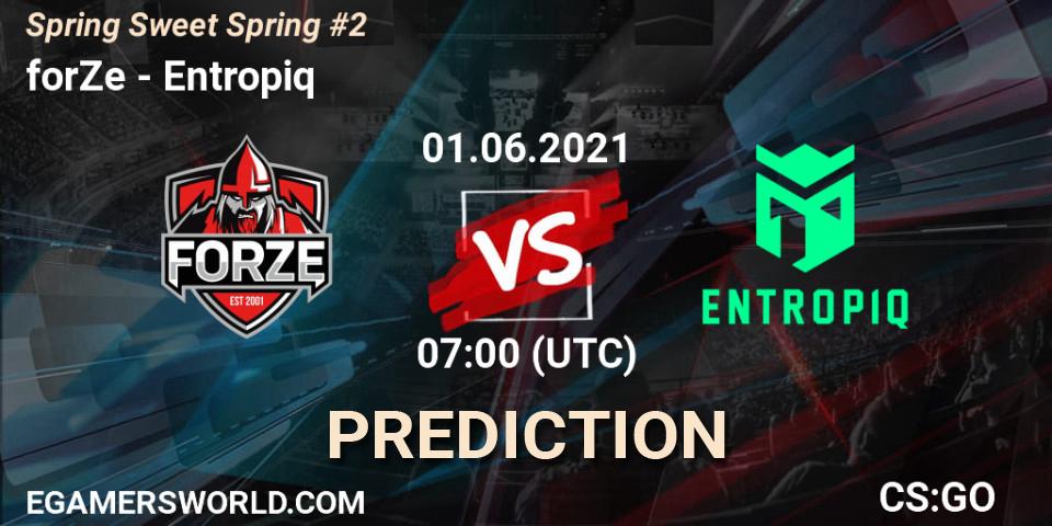 forZe проти Entropiq: Поради щодо ставок, прогнози на матчі. 01.06.2021 at 07:00. Counter-Strike (CS2), Spring Sweet Spring #2