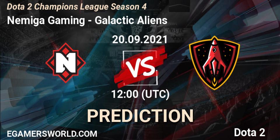 Nemiga Gaming проти Galactic Aliens: Поради щодо ставок, прогнози на матчі. 20.09.2021 at 12:00. Dota 2, Dota 2 Champions League Season 4