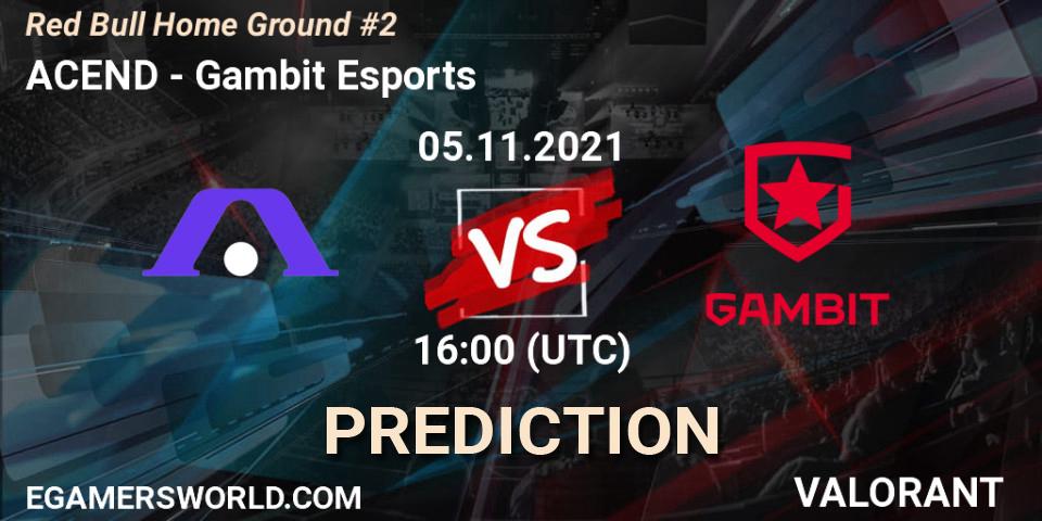 ACEND проти Gambit Esports: Поради щодо ставок, прогнози на матчі. 05.11.2021 at 18:00. VALORANT, Red Bull Home Ground #2