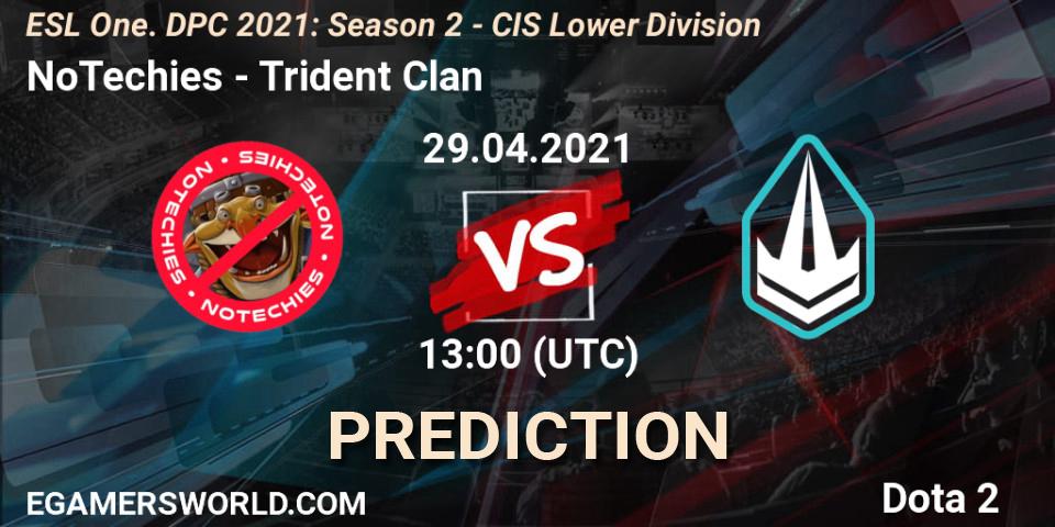 NoTechies проти Trident Clan: Поради щодо ставок, прогнози на матчі. 29.04.2021 at 13:20. Dota 2, ESL One. DPC 2021: Season 2 - CIS Lower Division