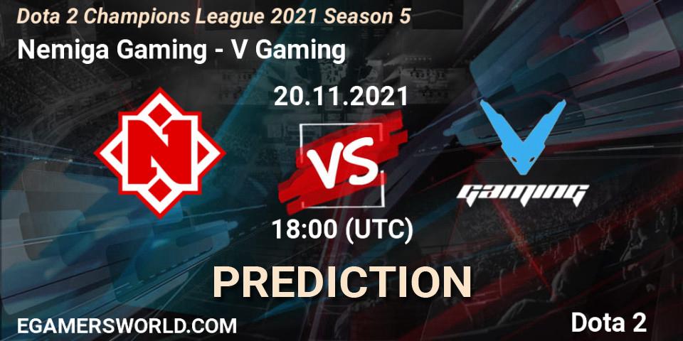 Nemiga Gaming проти V Gaming: Поради щодо ставок, прогнози на матчі. 20.11.2021 at 18:41. Dota 2, Dota 2 Champions League 2021 Season 5