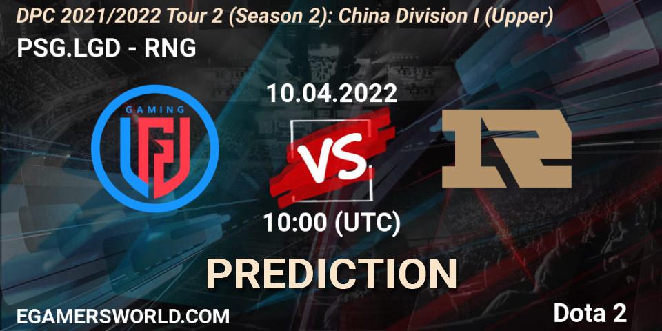 PSG.LGD проти RNG: Поради щодо ставок, прогнози на матчі. 17.04.2022 at 10:05. Dota 2, DPC 2021/2022 Tour 2 (Season 2): China Division I (Upper)