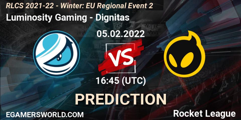 Luminosity Gaming проти Dignitas: Поради щодо ставок, прогнози на матчі. 05.02.2022 at 16:45. Rocket League, RLCS 2021-22 - Winter: EU Regional Event 2