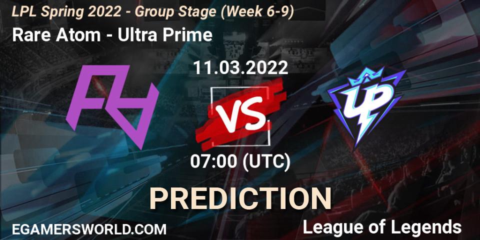 Rare Atom проти Ultra Prime: Поради щодо ставок, прогнози на матчі. 11.03.2022 at 09:00. LoL, LPL Spring 2022 - Group Stage (Week 6-9)