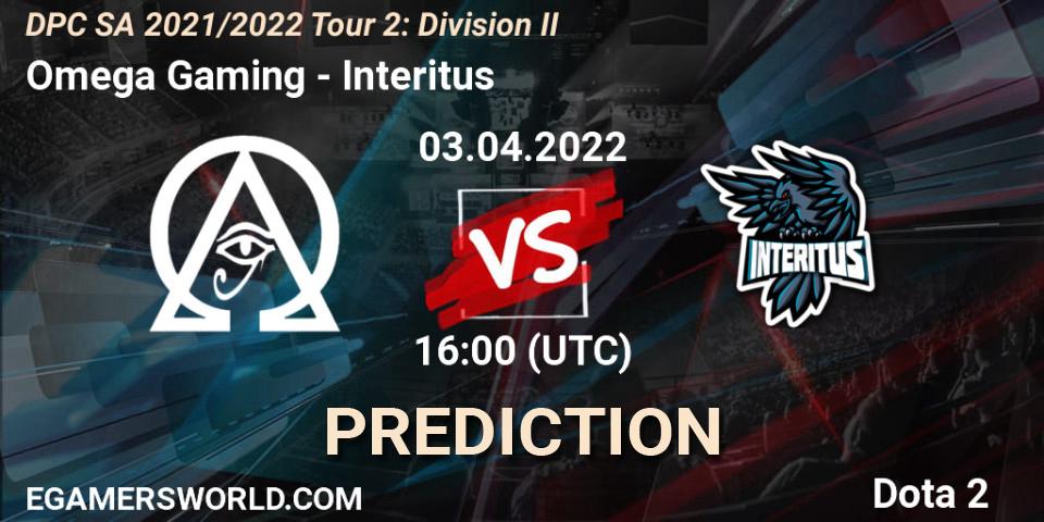 Omega Gaming проти Interitus: Поради щодо ставок, прогнози на матчі. 03.04.2022 at 16:01. Dota 2, DPC 2021/2022 Tour 2: SA Division II (Lower)