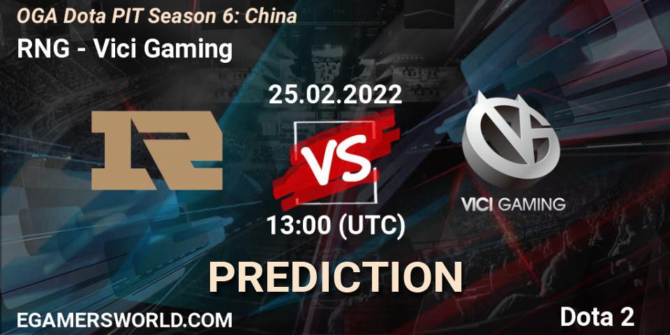 RNG проти Vici Gaming: Поради щодо ставок, прогнози на матчі. 25.02.2022 at 13:38. Dota 2, OGA Dota PIT Season 6: China