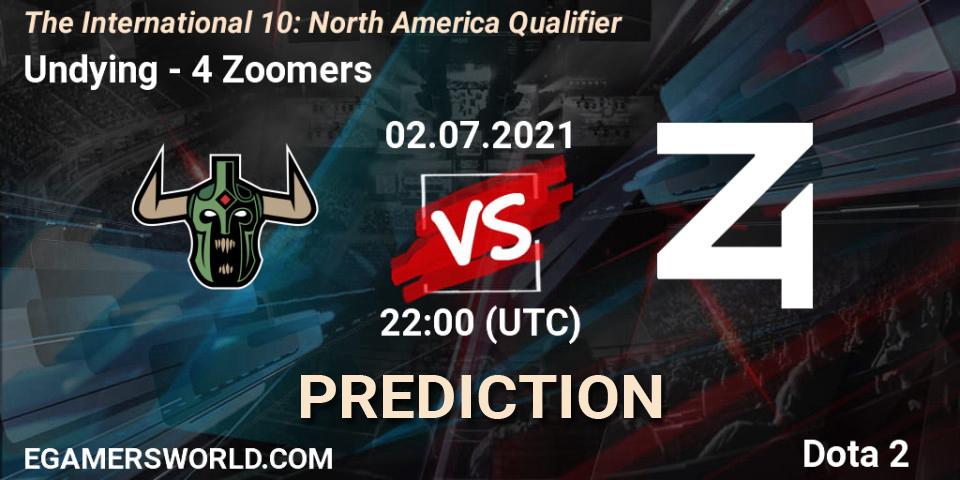 Undying проти 4 Zoomers: Поради щодо ставок, прогнози на матчі. 02.07.2021 at 22:14. Dota 2, The International 10: North America Qualifier