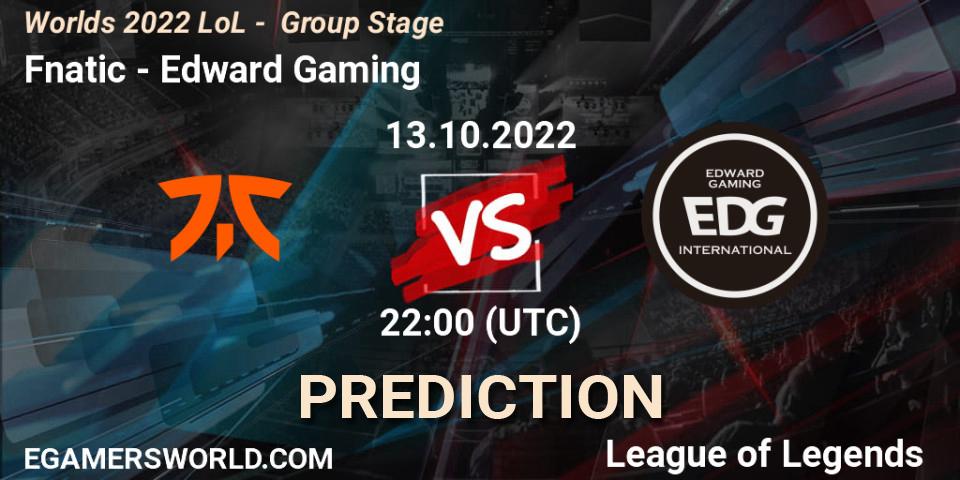 Fnatic проти Edward Gaming: Поради щодо ставок, прогнози на матчі. 13.10.2022 at 22:00. LoL, Worlds 2022 LoL - Group Stage