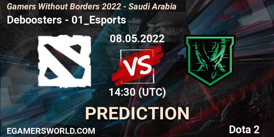 Deboosters проти 01_Esports: Поради щодо ставок, прогнози на матчі. 08.05.2022 at 14:25. Dota 2, Gamers Without Borders 2022 - Saudi Arabia