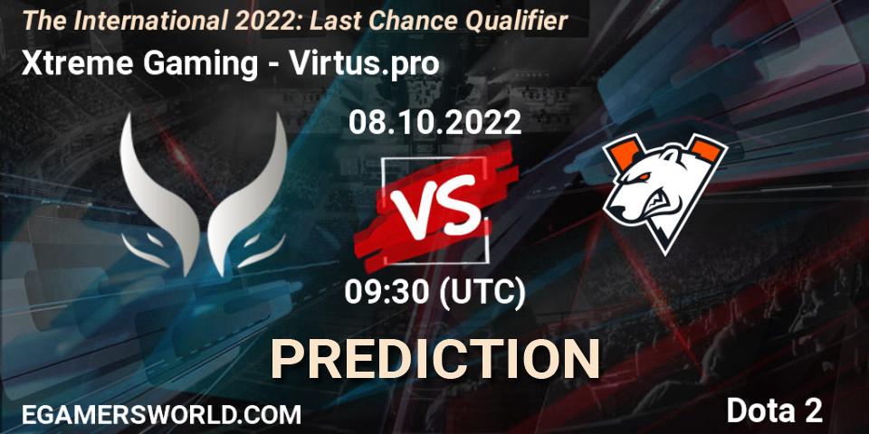 Xtreme Gaming проти Virtus.pro: Поради щодо ставок, прогнози на матчі. 08.10.2022 at 09:19. Dota 2, The International 2022: Last Chance Qualifier