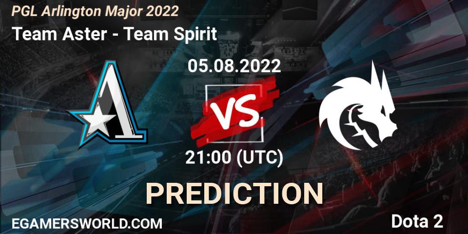 Team Aster проти Team Spirit: Поради щодо ставок, прогнози на матчі. 05.08.2022 at 22:32. Dota 2, PGL Arlington Major 2022 - Group Stage