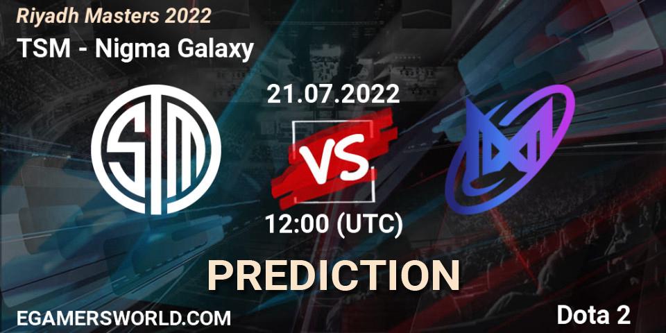 TSM проти Nigma Galaxy: Поради щодо ставок, прогнози на матчі. 21.07.2022 at 12:00. Dota 2, Riyadh Masters 2022