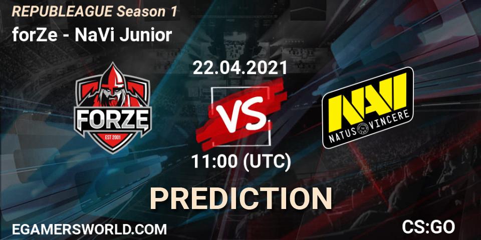 forZe проти NaVi Junior: Поради щодо ставок, прогнози на матчі. 22.04.2021 at 11:00. Counter-Strike (CS2), REPUBLEAGUE Season 1