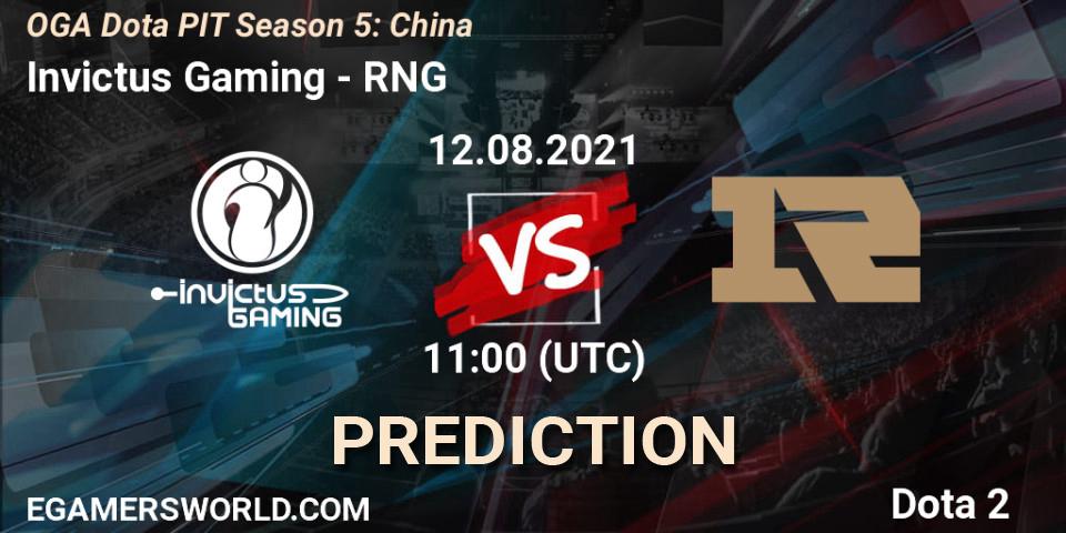 Invictus Gaming проти RNG: Поради щодо ставок, прогнози на матчі. 12.08.2021 at 10:08. Dota 2, OGA Dota PIT Season 5: China