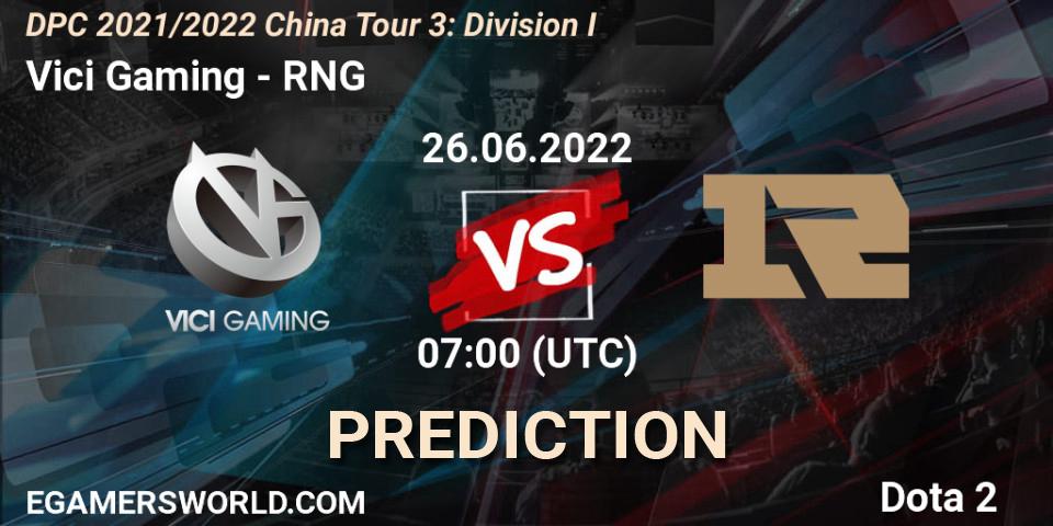 Vici Gaming проти RNG: Поради щодо ставок, прогнози на матчі. 26.06.2022 at 07:01. Dota 2, DPC 2021/2022 China Tour 3: Division I