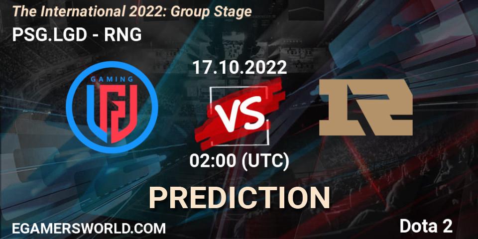 PSG.LGD проти RNG: Поради щодо ставок, прогнози на матчі. 17.10.2022 at 02:01. Dota 2, The International 2022: Group Stage