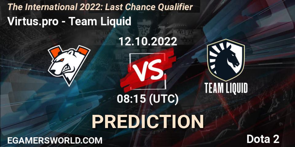 Virtus.pro проти Team Liquid: Поради щодо ставок, прогнози на матчі. 12.10.2022 at 08:19. Dota 2, The International 2022: Last Chance Qualifier